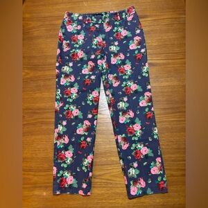 Cropped Floral Print Pants